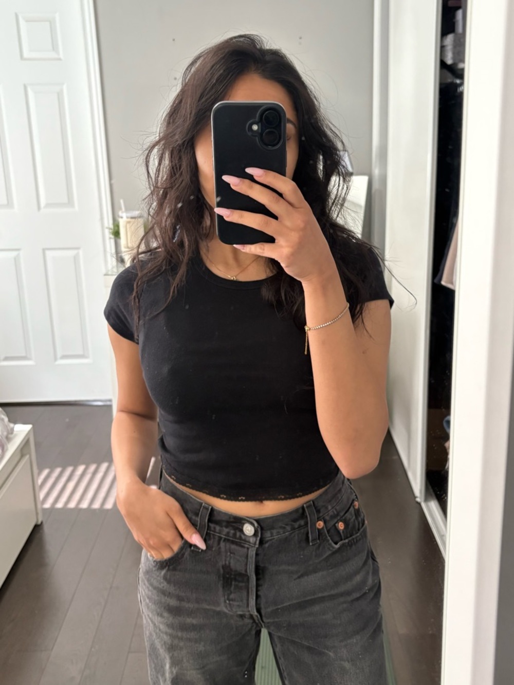 ❁ 3/$15 ❁ Garage Black Tee with lace trim